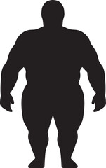 Fototapeta premium Metamorphosis Mission Black Iconic Logo for Human Obesity Transformation Slimming Solutions Human Vector Emblem in Black for Obesity Triumph