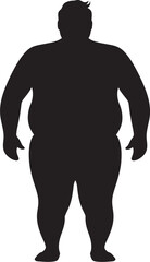 Fototapeta premium Fighting Fat Human Vector Logo in 90 Words Against Obesity Struggles Svelte Symmetry Iconic Logo for Obesity Awareness in Black