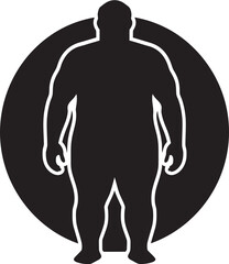 Wellness Wonders Human Vector Logo for Obesity Intervention Silhouette Success 90 Word Black Iconic Emblem Against Obesity