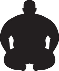 Revitalize Black Iconic Emblem for Obesity Awareness in 90 Words Wellness Wonders Human Logo Vector for Obesity Intervention