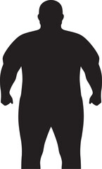 Fototapeta premium Champion Change Black Icon Advocating Obesity Prevention in 90 Words Wellbeing Warrior Vector Logo for Human Anti Obesity Advocacy