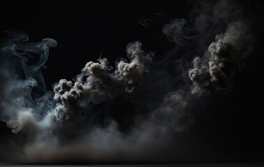 smoke on black background, Smoke clears in the spotlight on black , Design for landing, Website, application, game template. Computer, laptop wallpaper, backdrop. Design for landing, AI generated
