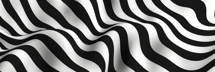 Fototapeta premium Optical illusion in wavy black and white patterns