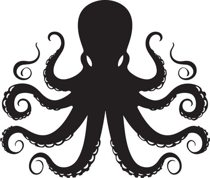 Marine Mosaic Black Octopus Emblem Creating a 90 Word Design Tapestry Cephalopod Couture 90 Word Vector Octopus Logo Unveiling Black Design Mastery