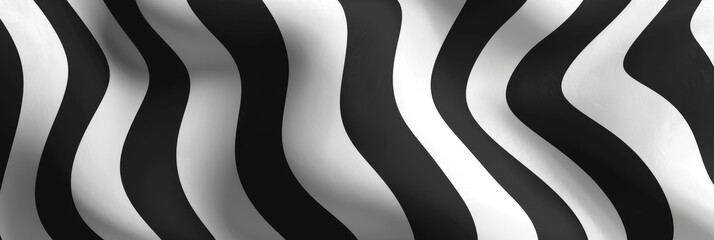 An abstract black and white pattern featuring wavy lines 