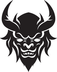 Dark Oni Symbol Chic Vector Design with Japanese Inspiration Noir Oni Logo Intricate Black Icon Illustration