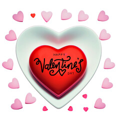 valentine day card with hearts