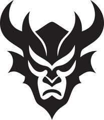 Elegant Oni Face Contemporary Vector Design for a Modern Logo Sleek Oni Noir Intricate Black Emblem with a Mysterious Twist