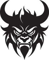 Chic Oni Symbol Elegant Black Icon with Japanese Influence Noir Inspired Oni Graphic Sleek Vector Design for a Modern Look