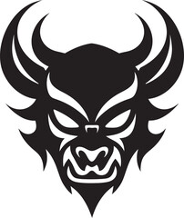Shadowed Oni Face Stylish Black Emblem with a Mysterious Touch Bold Oni Symbol Dark Vector Design for a Captivating Brand Image