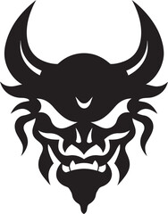 Noir Oni Graphic Chic Black Emblem Design with Japanese Influence Contemporary Oni Noir Sleek Vector Logo for Modern Branding