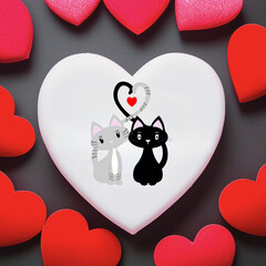 Hearts on black background