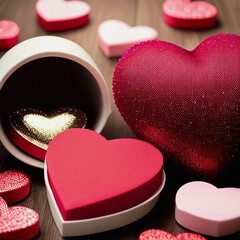 heart shaped chocolates, San valentines.