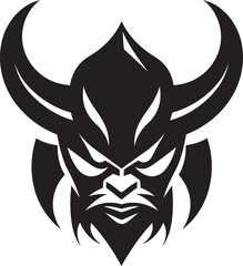 Shadowy Oni Graphic Dark Icon Illustration with a Mysterious Twist Open Book Elegance Black Vector Logo Design for Literary Appeal