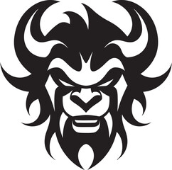 Elegant Oni Mask Logo Contemporary Black Vector Mystical Oni Head Symbol Dark Icon Design