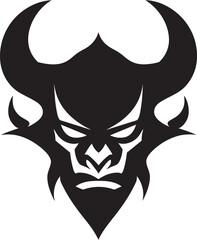 Oni Head Silhouette Noir Inspired Black Vector Art Mystical Oni Icon Sleek Black Logo Design