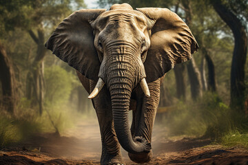 Fototapeta na wymiar Elephant in the forest. Generated by artificial intelligence