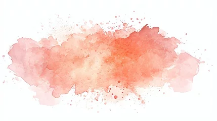 Foto op Plexiglas Peach watercolor splash on white background. Vector brown watercolour texture. Ink paint brush stain. Watercolor pastel splash. Peach water color splatter on light background © Zahid