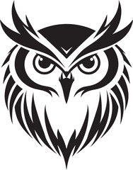Obraz premium Contemporary Owl Symbol Minimalistic Black Emblem for a Modern Look Mystical Nocturne Elegant Vector Logo with Owl Design