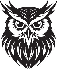 Eagle eyed Insight Intricate Black Icon Design for Modern Branding Moonlit Owl Graphic Contemporary Vector Logo for a Captivating Look