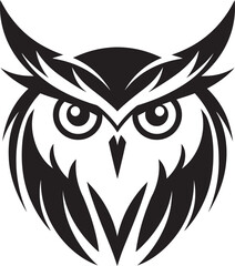 Moonlit Owl Graphic Contemporary Vector Logo for a Captivating Look Sleek Nocturnal Guardian Chic Black Owl Emblem