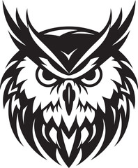 Wise Guardian Emblem Contemporary Vector Art with Owl Design Contemporary Owl Silhouette Sleek Black Icon for a Modern Look