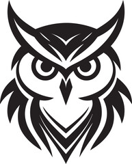 Mystical Nocturne Intricate Black Emblem with Owl Illustration Night Vision Elegant Vector Logo with Noir Black Owl Design