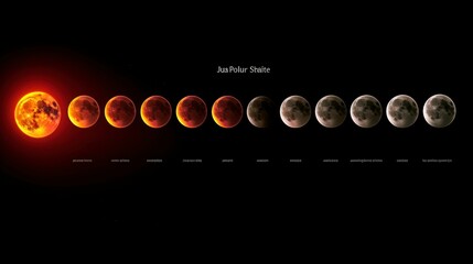 phases of the moon during an eclipse real colors in high quality and resolution