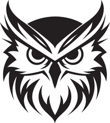Obraz premium Night Vision Elegant Black Owl Icon for Modern Branding Wise Owl Symbol Stylish Vector Illustration with a Mysterious Touch
