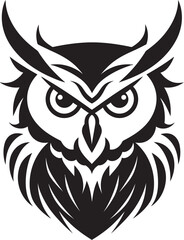 Eagle eyed Wisdom Stylish Vector Owl Illustration Shadowed Owl Graphic Elegant Black Icon with a Modern Twist