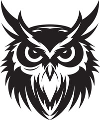 Eagle eyed Wisdom Noir Inspired Owl Logo Design for a Striking Brand Image Shadowed Owl Graphic Stylish Black Icon with Vector Design