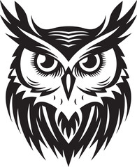 Shadowed Owl Graphic Chic Black Emblem with a Modern Twist Contemporary Owl Symbol Sleek Vector Art with a Touch of Mystery