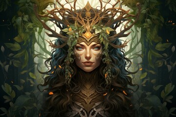 Wise elven druid - Generative AI