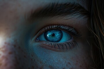 Close-Up of Persons Blue Eye