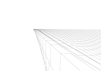 abstract buildings architectural drawing 3d