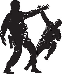 Chaos Unleashed Black Iconic Police Fury Symbol Rogue Resilience Violent Encounter Police Vector