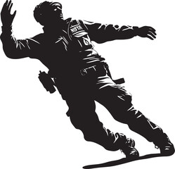 Fototapeta premium Brutal Resilience Menacing Police and Violent Symbol Rogue Retaliation Black Iconic Police Wrath