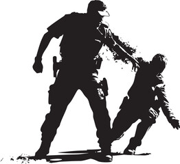 Naklejka premium Enforcers Fury Police Force Rage Icon Urban Vigilantes Intense Police Fury Emblem
