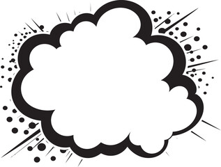 Speech Bubble Symphony Iconic Black Design with 80 Word Charm PopArt Panache 80 Word Comic Speech Bubble Logo Vector