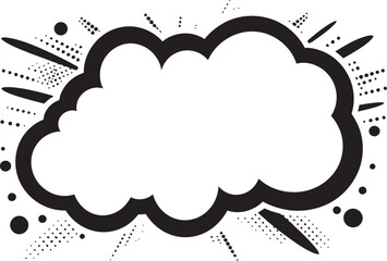 Speech Bubble Symphony 80 Words PopArt Black Icon Wordplay Wonderland Pop Culture Cloud Logo in 80 Words