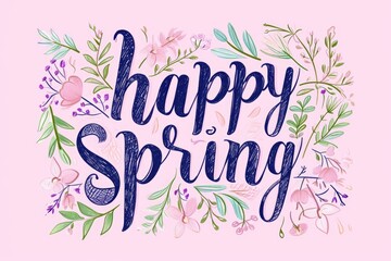 Obraz premium background with text hello Spring and flowers