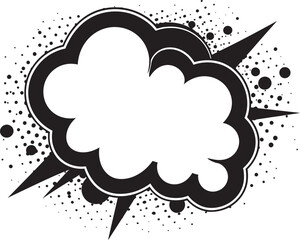Comic Expressionism Bold PopArt Bubble Emblem Lively Lexicon Retro Black Speech Cloud Icon