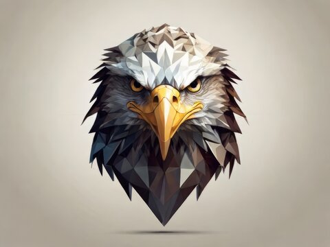 eagle head made of triangular polygons