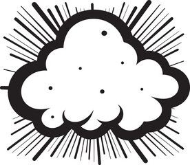 Word Wonderland Retro PopArt Speech Cloud Emblem Whirlwind Words Vector Black Speech Bubble Design