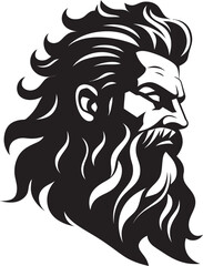 Majestic Waves Poseidons Black Icon Design Unleashed in Vector Brilliance Trident Majesty Poseidon Gods Emblematic Vector Logo in Elegant Black