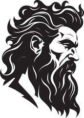 Aqua Monarch Poseidons Emblematic Black Vector Icon Resplendent in 80 Words Sea Sovereign Poseidon Gods Vector Logo Emerges in Elegant Black Majesty