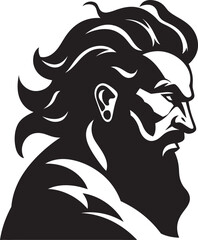 Neptunes Heir Poseidons Iconic Black Logo Design in Vector Aqua Monarch Poseidons Emblematic Black Icon in 80 Words