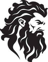 Poseidons Pose Vector Logo in Elegant Black Unveiled in 80 Words Tidal Titan Poseidon Gods Iconic Black Design Resplendent