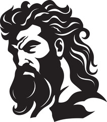 Poseidons Legacy Black Emblematic Icon Design Unveiled in 80 Words Aqua Monarch Poseidon Gods Iconic Black Vector Logo in 80 Words