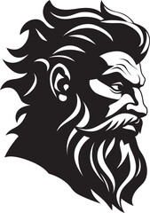 Poseidons Pose Regal Emblematic Black Logo in 80 Words Tidal Titan Poseidons Iconic Black Vector Design Resplendent